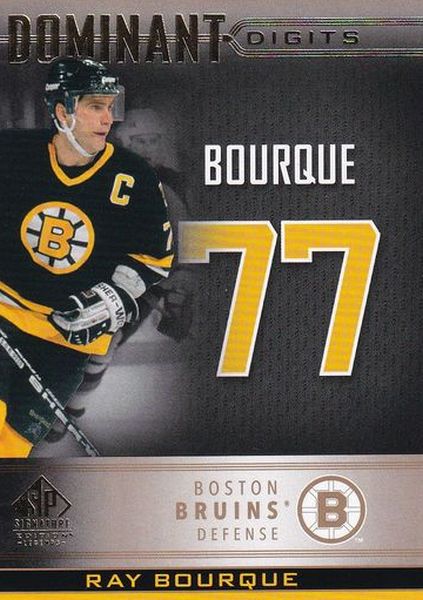 insert karta RAY BOURQUE 20-21 SP Signature Legends Dominant Digits Gold /77